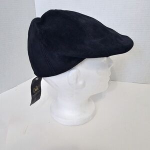Goorin Bros Navy Blue Genuine Suede Flat Cap